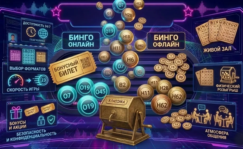 Лото Бинго Онлайн и Офлайн в чем Разница